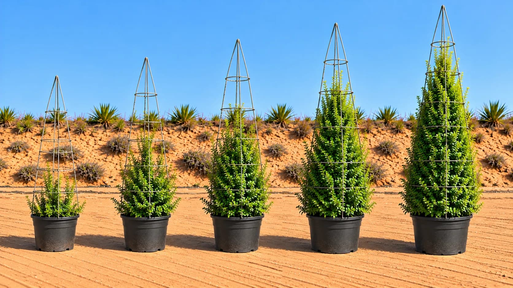 Ehretia cone plants growing in full sun